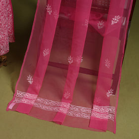 Lucknowi Hand Embroidered Chikankari Georgette 3pc Unstitched Dress Material 04