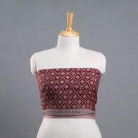 Maroon - Block Print Woollen Bagh Blouse Piece 76