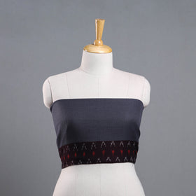 Grey - woollen plain blouse piece 75 - handcrafted