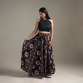 Bagru Hand Block Print 24 Kali Patchwork Natural Dyed Cotton Long Skirt 14