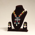 Navratri Special! Multicolor German Silver Shell & Thread Beads Necklace Set