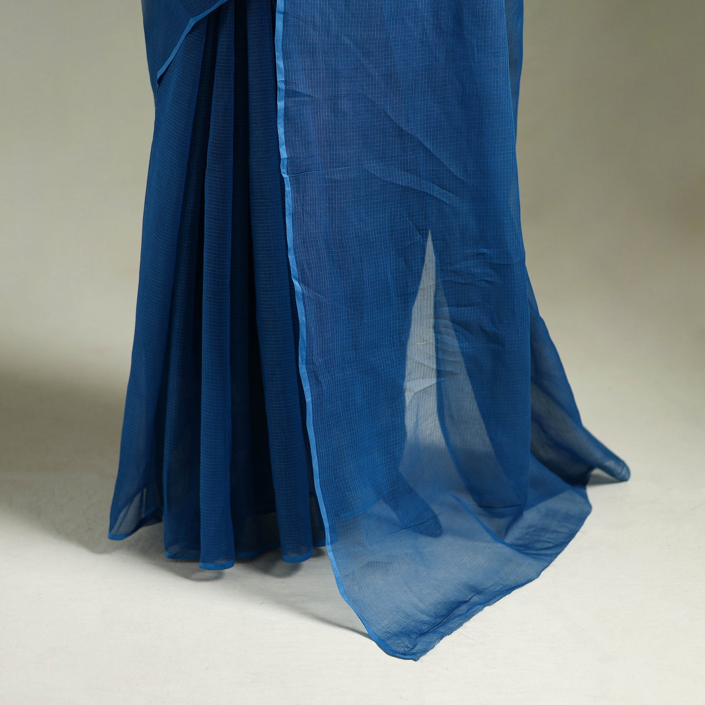 Blue - Nazaakat Kota Doria Cotton Plain Saree with Blouse & Jewellery Set 29