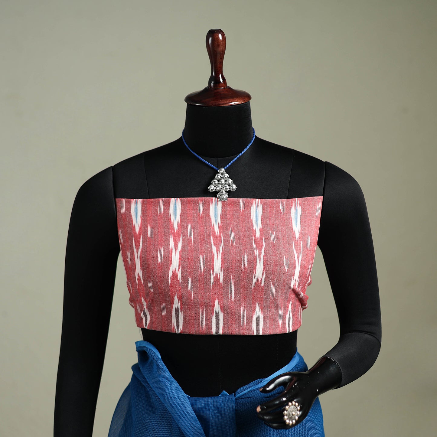 Blue - Nazaakat Kota Doria Cotton Plain Saree with Blouse & Jewellery Set 29
