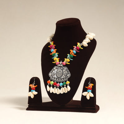 Multicolor - navratri special! German silver shell & thread