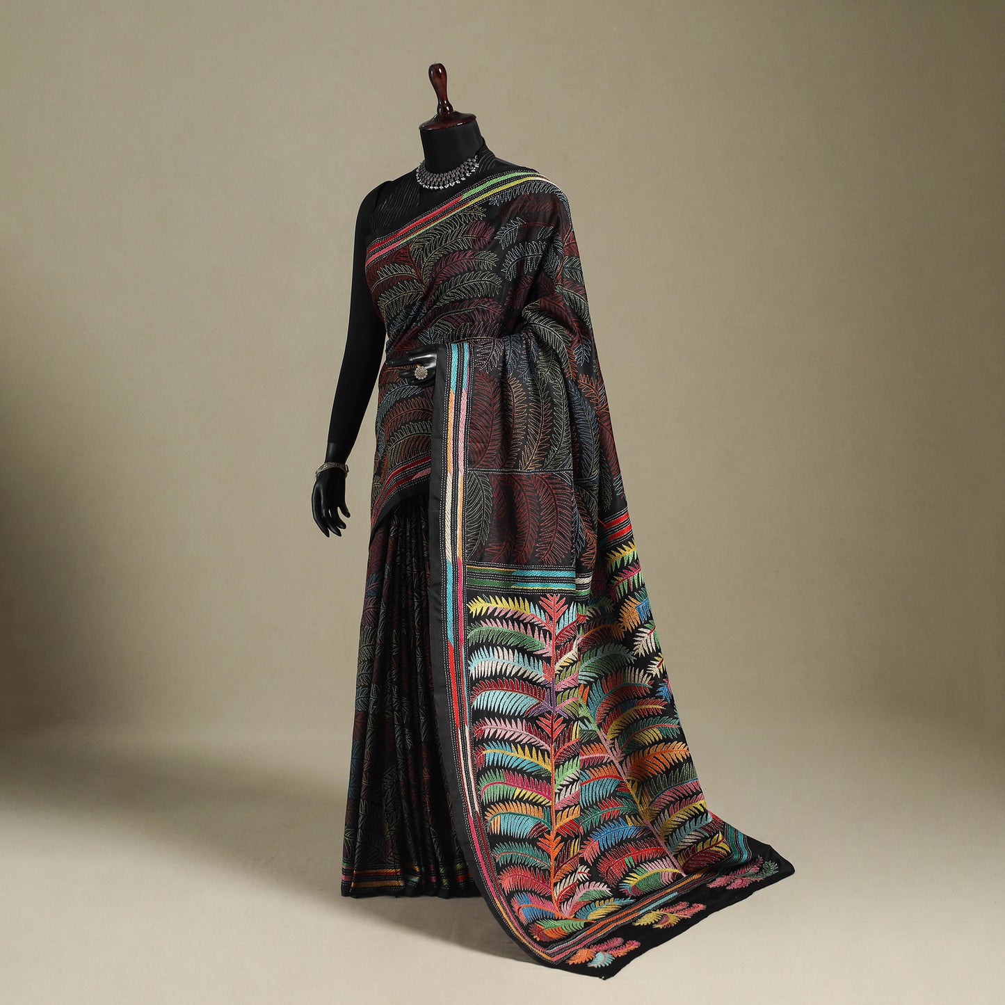 Multicolor - hand embroidery bangalore silk handloom bengal