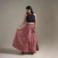 Bagru Hand Block Print 24 Kali Patchwork Natural Dyed Cotton Long Skirt 17