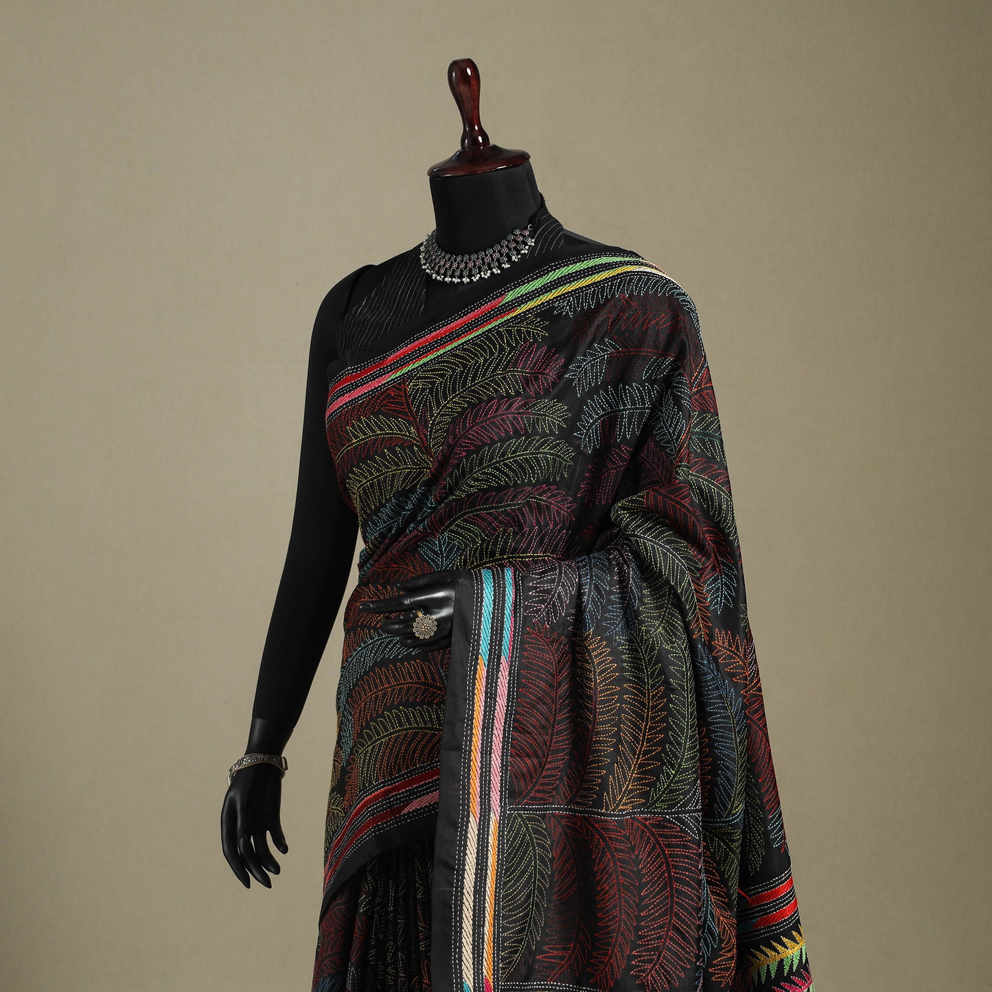 Multicolor - hand embroidery bangalore silk handloom bengal