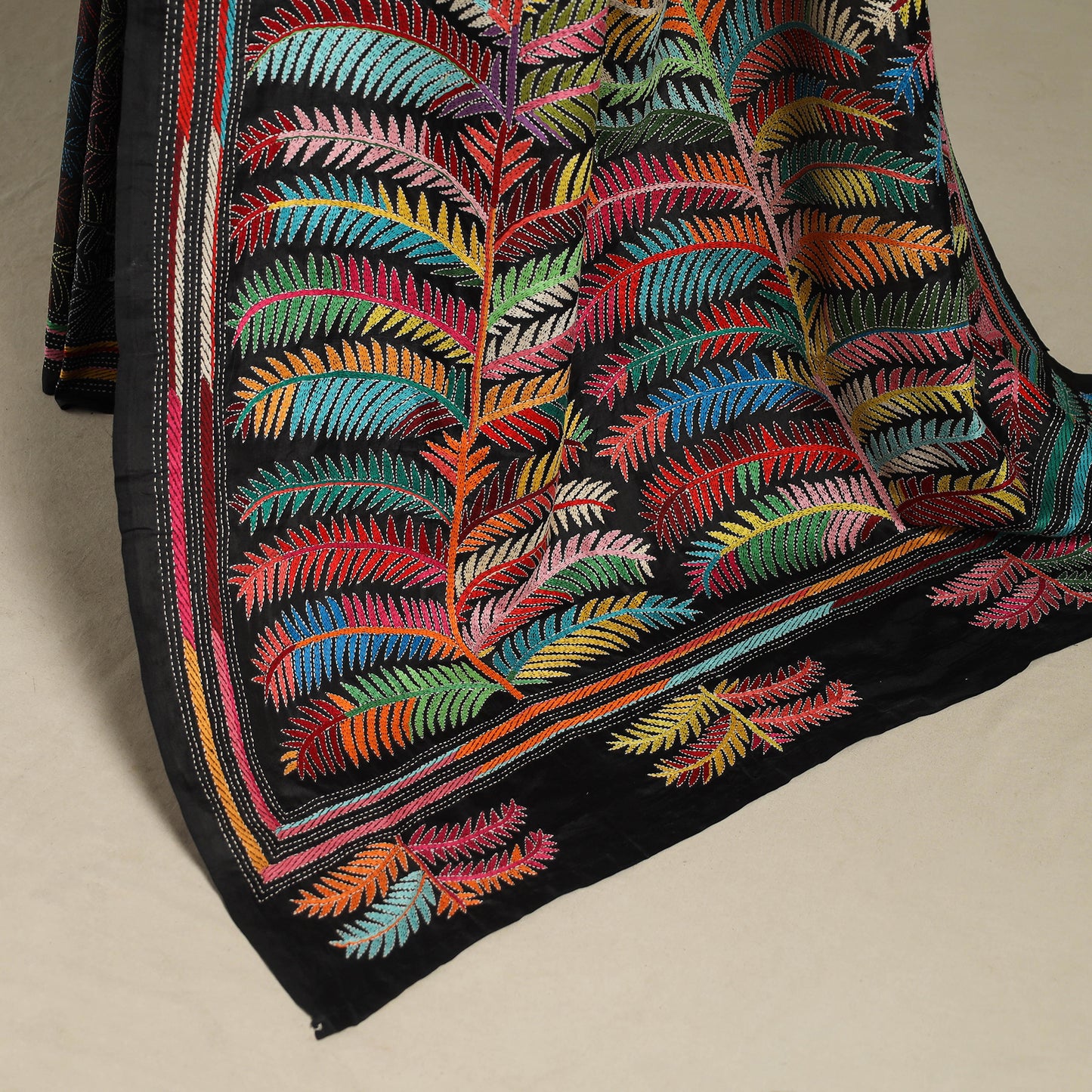 Multicolor - hand embroidery bangalore silk handloom bengal