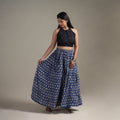 Bagru Hand Block Print 24 Kali Patchwork Natural Dyed Cotton Long Skirt 18