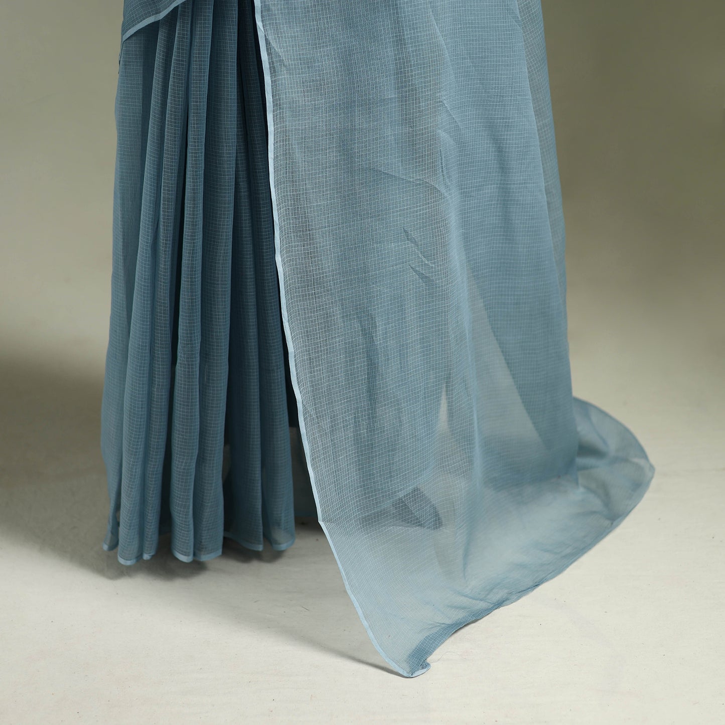 Blue - Nazaakat Kota Doria Cotton Plain Saree with Blouse & Jewellery Set 31