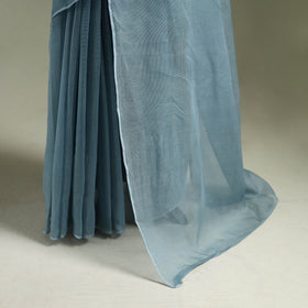 Blue - Nazaakat Kota Doria Cotton Plain Saree with Blouse & Jewellery Set 31