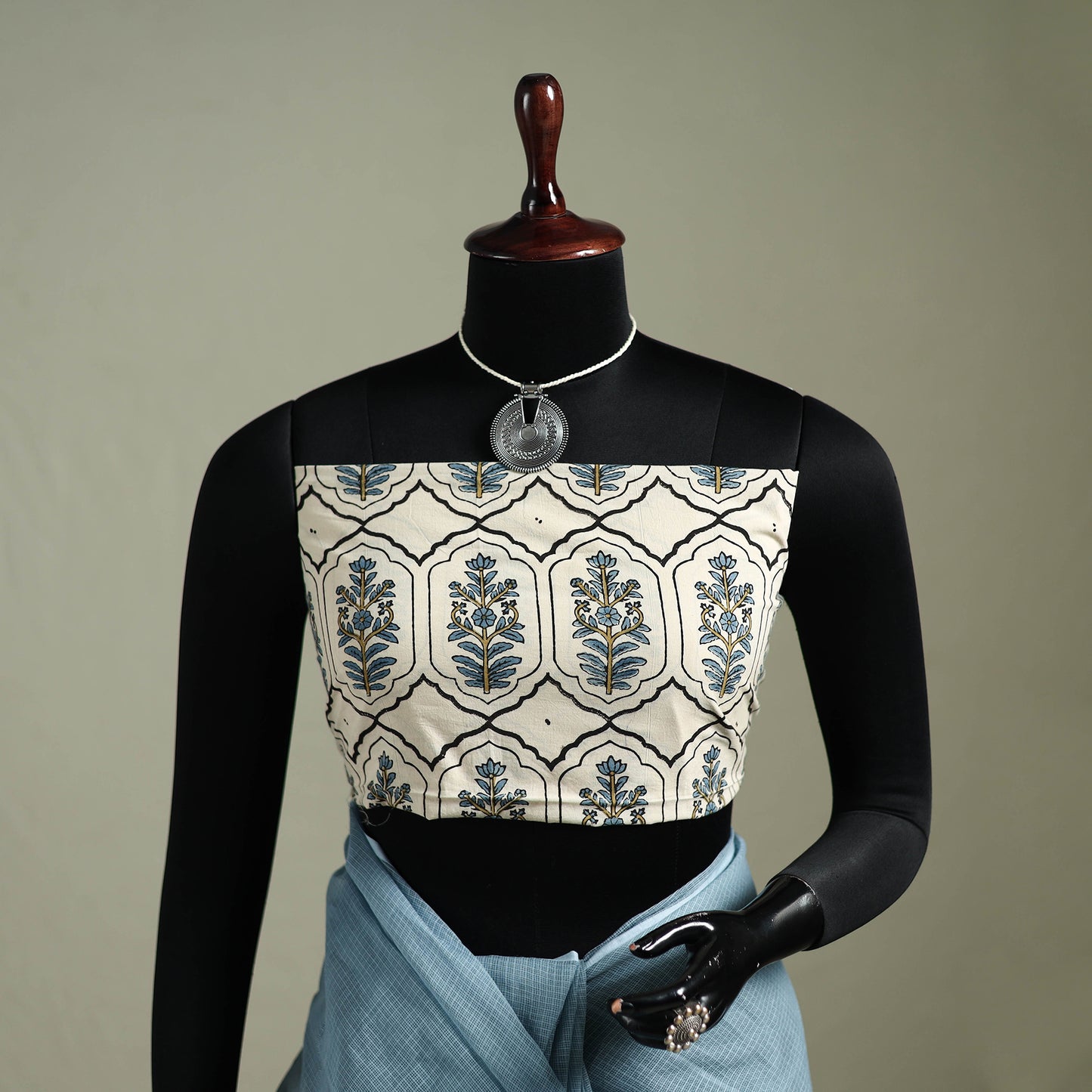 Blue - Nazaakat Kota Doria Cotton Plain Saree with Blouse & Jewellery Set 31