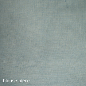 Blue - Nazaakat Kota Doria Cotton Plain Saree with Blouse & Jewellery Set 31