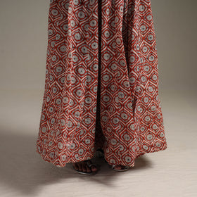 Bagru Hand Block Print 24 Kali Patchwork Natural Dyed Cotton Long Skirt 19
