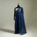 Blue - Nazaakat Kota Doria Cotton Plain Saree with Blouse & Jewellery Set 32