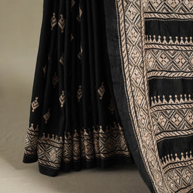 Black - hand embroidery bangalore silk handloom bengal