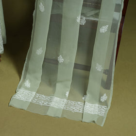 Lucknowi Hand Embroidered Chikankari Georgette 3pc Unstitched Dress Material 08