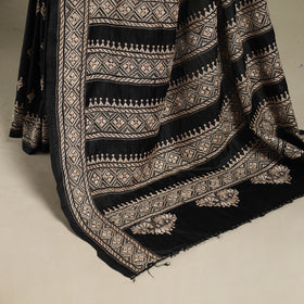Black - hand embroidery bangalore silk handloom bengal