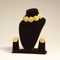 Navratri Special! Yellow Thread & Shell Work Necklace Set