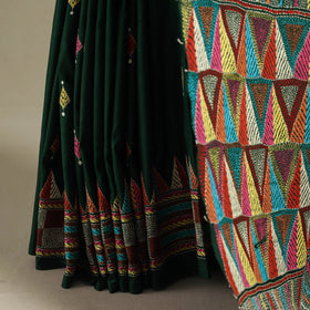 Green - hand embroidery bangalore silk handloom bengal