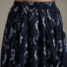 Bagru Hand Block Print 24 Kali Patchwork Natural Dyed Cotton Long Skirt 21