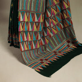 Green - hand embroidery bangalore silk handloom bengal