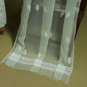 Lucknowi Hand Embroidered Chikankari Georgette 3pc Unstitched Dress Material 09