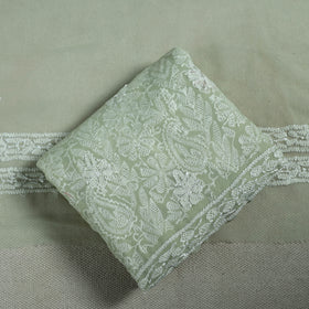 Lucknowi Hand Embroidered Chikankari Georgette 3pc Unstitched Dress Material 09