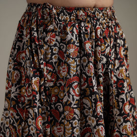 Bagru Hand Block Print 24 Kali Patchwork Natural Dyed Cotton Long Skirt 23