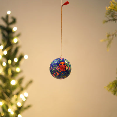 Ball - Kashmir Handpainted Christmas Ornament 05