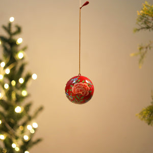 Ball - Kashmir Handpainted Christmas Ornament 06