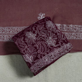 Lucknowi Hand Embroidered Chikankari Georgette 3pc Unstitched Dress Material 10