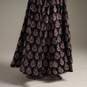 Bagru Hand Block Print 24 Kali Patchwork Natural Dyed Cotton Long Skirt 25