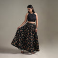 Bagru Hand Block Print 24 Kali Patchwork Natural Dyed Cotton Long Skirt 26