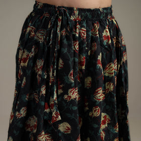 Bagru Hand Block Print 24 Kali Patchwork Natural Dyed Cotton Long Skirt 26