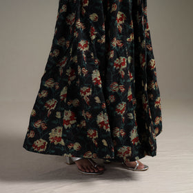 Bagru Hand Block Print 24 Kali Patchwork Natural Dyed Cotton Long Skirt 26