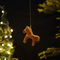 Gingerbread Horse Felt Ornament - Handmade Christmas Decor 04