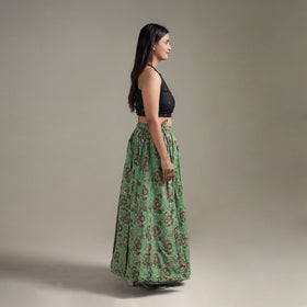 Bagru Hand Block Print 24 Kali Patchwork Natural Dyed Cotton Long Skirt 27