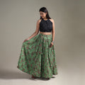 Bagru Hand Block Print 24 Kali Patchwork Natural Dyed Cotton Long Skirt 27