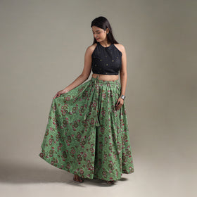 Bagru Hand Block Print 24 Kali Patchwork Natural Dyed Cotton Long Skirt 27