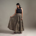 Bagru Hand Block Print 24 Kali Patchwork Natural Dyed Cotton Long Skirt 28