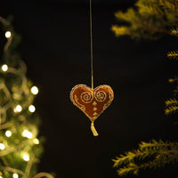 Gingerbread Hearts Felt Ornament - Handmade Christmas Decor 08