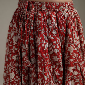 Bagru Hand Block Print 24 Kali Patchwork Natural Dyed Cotton Long Skirt 30