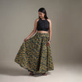 Bagru Hand Block Print 24 Kali Patchwork Natural Dyed Cotton Long Skirt 29