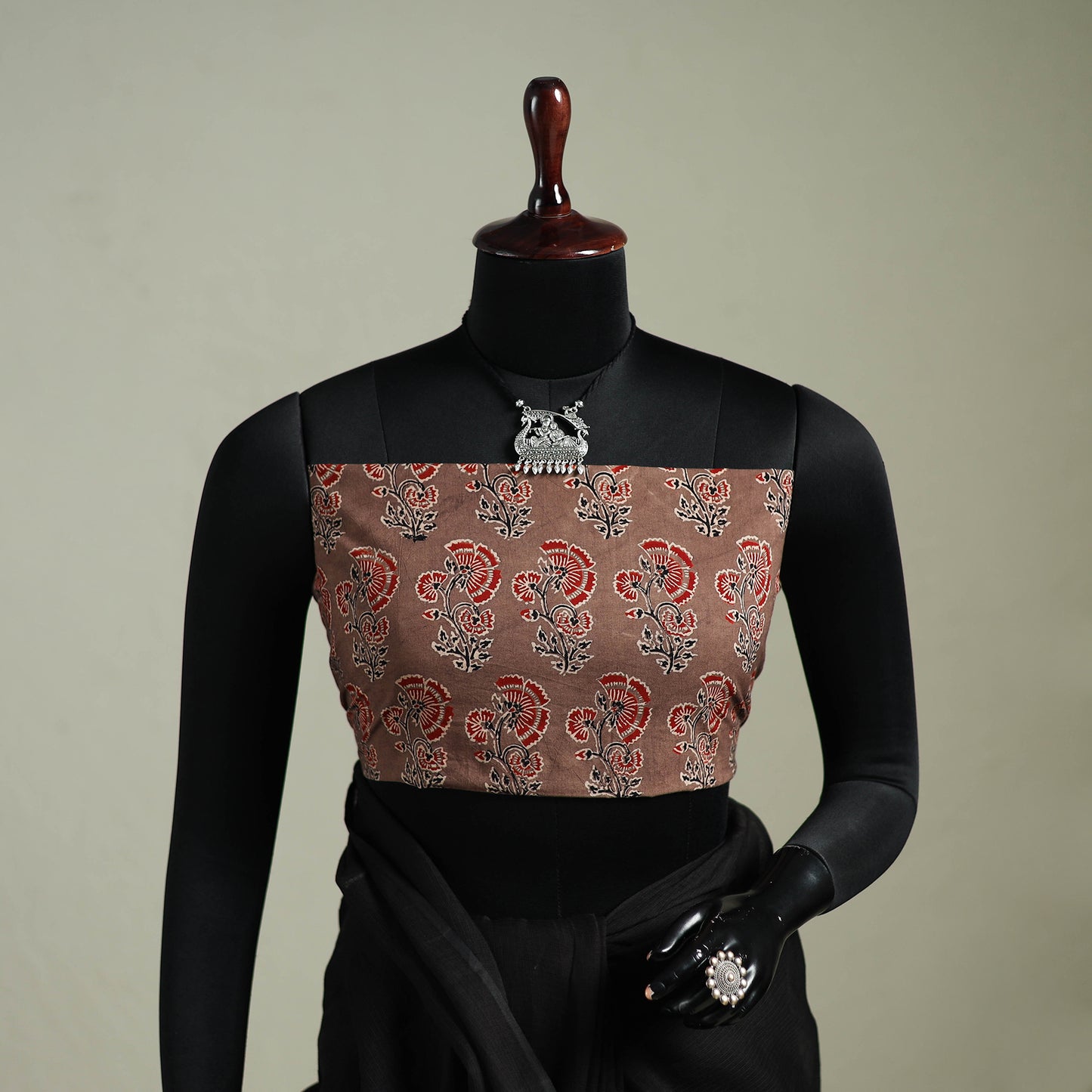 Black - Nazaakat Kota Doria Cotton Plain Saree with Blouse & Jewellery Set 38