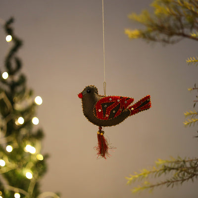 Bird Felt Ornament - Handmade Christmas Decor 12