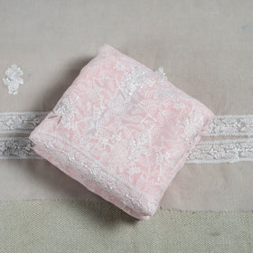 Lucknowi Hand Embroidered Chikankari Georgette 3pc Unstitched Dress Material 13