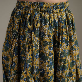 Bagru Hand Block Print 24 Kali Patchwork Natural Dyed Cotton Long Skirt 29