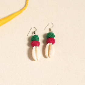 Navratri Special! Yellow German Silver Shell & Thread Beads Necklace Set