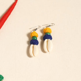 Navratri Special! Red German Silver Shell & Thread Beads Necklace Set